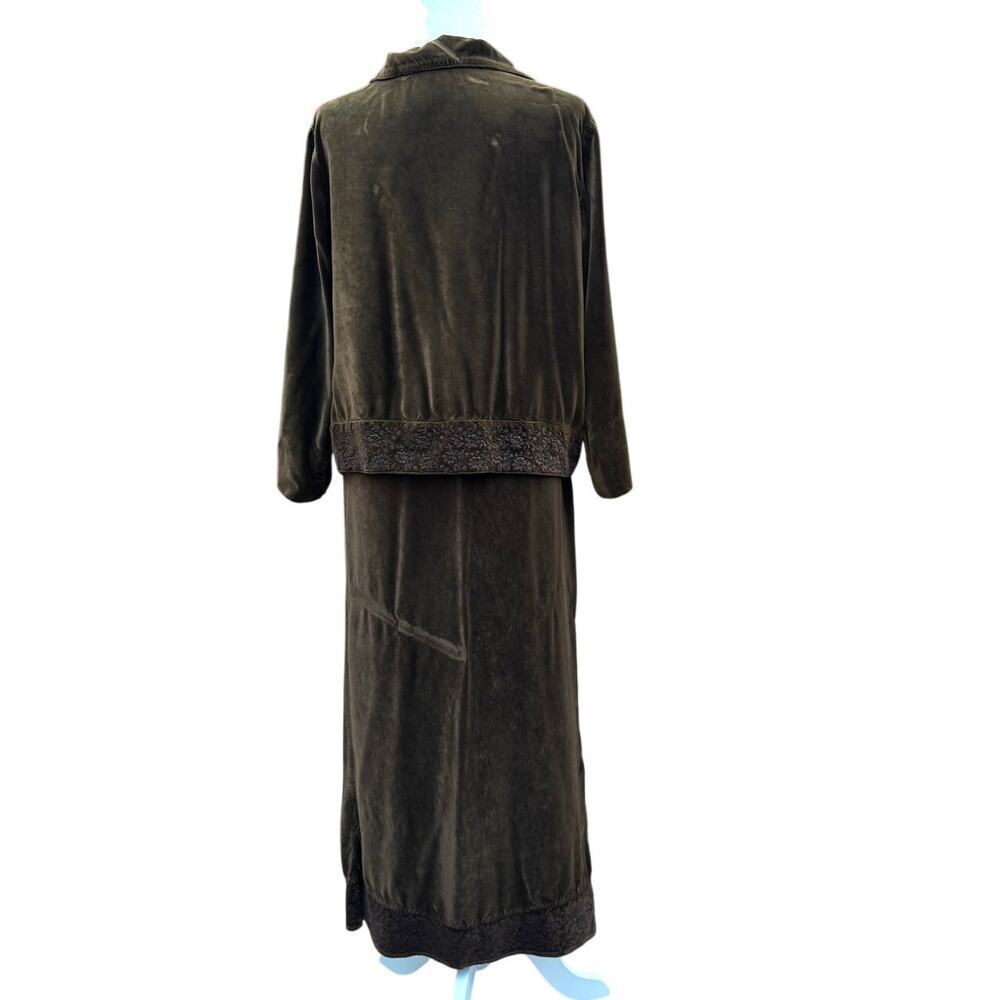 VINTAGE CP SHADES SAUSALITO Velvet Jacket and Matching Skirt in Brown Size S - Picture 2 of 7
